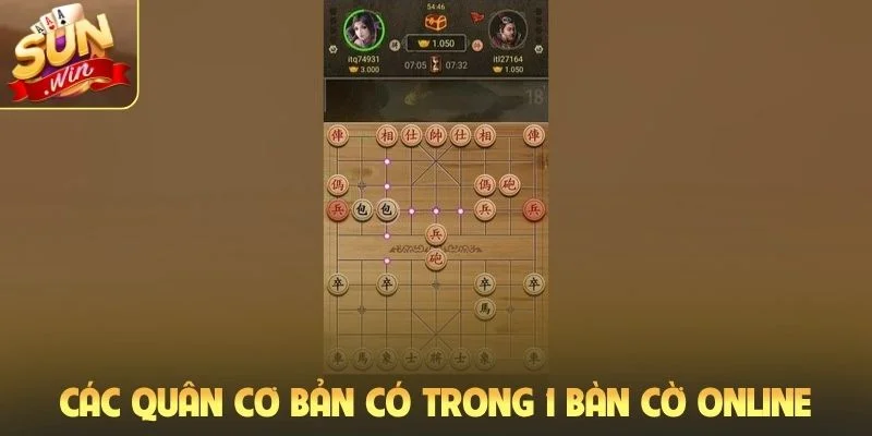 Các quân cơ bản có trong 1 bàn cờ online