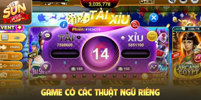 Game có các thuật ngữ riêng