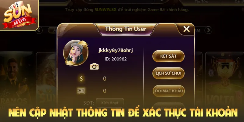Nên cập nhật thông tin để xác thực tài khoản