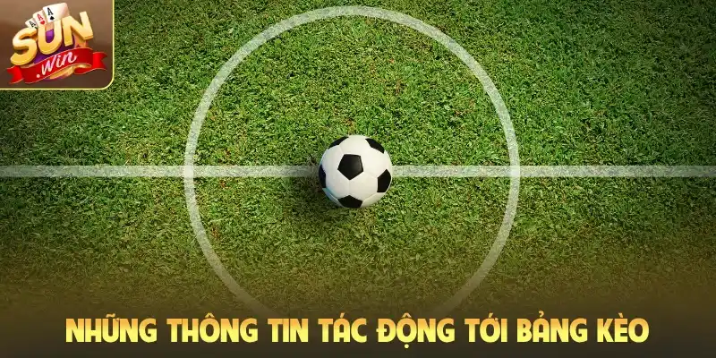 Những thông tin tác động tới bảng kèo