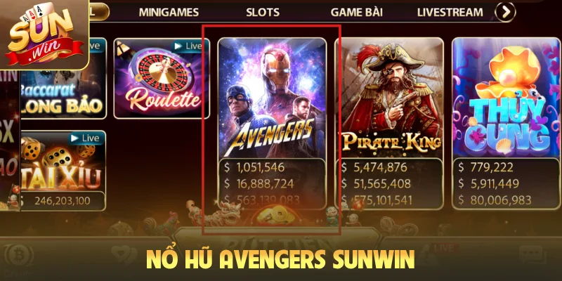 nổ hũ Avengers Sunwin